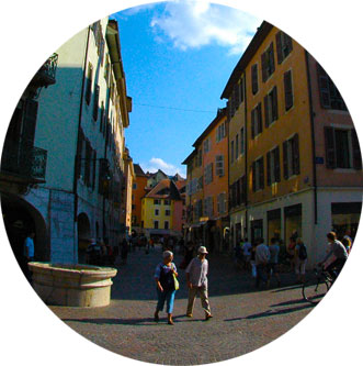 フランスのアヌシー旧市街 フランスのアヌシー旧市街